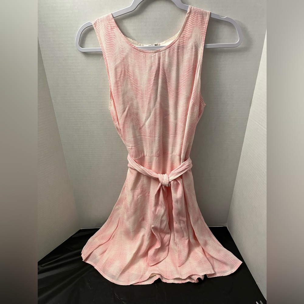 GAP pink and white tie waist sleeveless dress size small